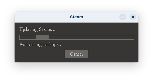 The Steam installation screen
