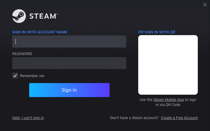 The screen when Steam is open